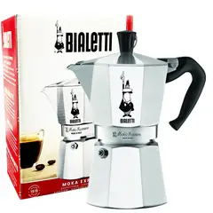 BIALETTI - Cafetera Moka Express Plateada (9 Tazas de espresso - 420 ml)
