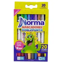 EDITORIAL NORMA - Marcadores Plumones Lavables Doble Punta X 10 Norma