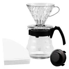 HARIO - Kit Dripper V60 Transparente (Tamaño #2 - 700 ml)
