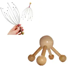 GENERICO - Masajeador kit antiestres pulpo masajeador capilar maderoterapia