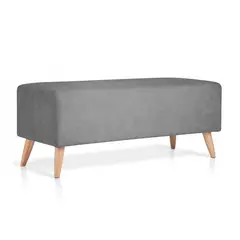BANZAY - Puff Banco Otomano Liso - Gris