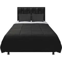 DORMILANDIA - Cubrelecho doble faz queen 160 negro - blanco