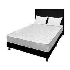 DORMILANDIA - Combo colchón doble 140x190 espumado macizo base cama entera cabecero almohadas