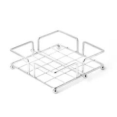 ESSENZA - Servilletero Horizontal Cuadrado Cromado de Lujo con Soporte