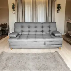 MUEBLES ONLINE - Sofa cama 5 posiciones Balmain tela gris