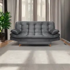 MUEBLES ONLINE - Sofa cama 3 posiciones Fendik tela gris