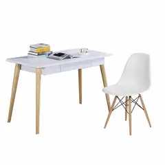 EKONOMODO COLOMBIA - Escritorio Moderno White + Silla Eames Blanco