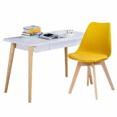 EKONOMODO COLOMBIA - Escritorio moderno white + silla milano amarillo