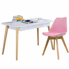 EKONOMODO COLOMBIA - Escritorio Moderno White+ Silla Milano Rosado,