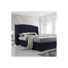 EKONOMODO COLOMBIA - Base cama con Espaldar Doble en pino Capital Negro 140x190 cm