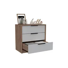 EKONOMODO COLOMBIA - Mueble comoda ares 3 cajones miel / blanco.