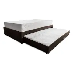 MUEBLES ONLINE - Combo Cama Nido Tarima café + colchón Dreamer Plus 120 x 190 cm