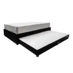 MUEBLES ONLINE - Combo Cama Nido Tarima negra + colchón Dreamer Plus Doble 140 x 190 cm