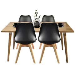 EKONOMODO COLOMBIA - Comedor madera robledo con silla milano Negro