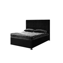EKONOMODO COLOMBIA - Base Cama Con Espaldar Doble En Pino Ilusión Negro 140X190 Cm