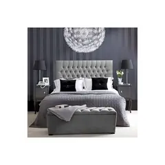 EKONOMODO COLOMBIA - Colchon Doble 1 Pillow + Base cama + Espaldar + Puff Paris Gris Plata