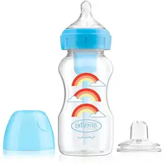 DR BROWNS - Tetero de Transicion 2en1 Boca Ancha 9 Oz Chupo Nv 3 (6-9m)