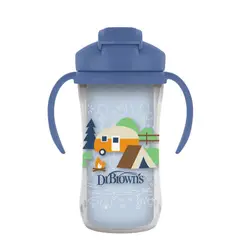 DR BROWNS - Vaso Termico Doble Pared 10 Oz Azul Dr Brown Bebe 12+ Meses