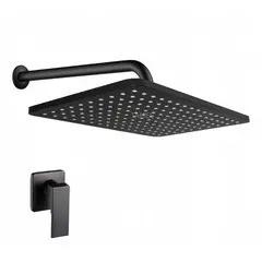 GENERICO - Kit regadera anti-hongos-tubo-registro ducha agua frÃ­a negro