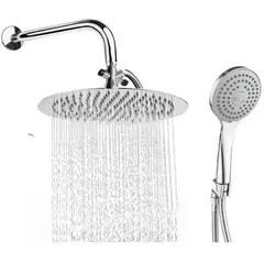 GENERICO - Kit desviador- ducha redonda 20cm , teleducha y tubo pared