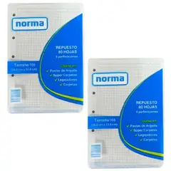 EDITORIAL NORMA - Hojas repuesto Folder Norma 16 X 23 Cm Cuadriculado x2 Uds