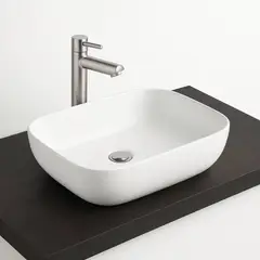 GENERICO - Kit lavamanos blanco coal 45 x 34-griferia agua fria-desague