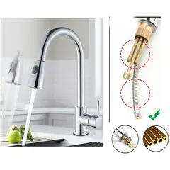 GENERICO - Griferia lavaplatos extraible lujo cabezal móvil ref eclipse