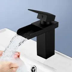 GENERICO - Grifería lavamanos monocontrol lujo delta tames negra mixer