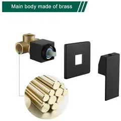 GENERICO - Griferia mezclador monocontrol ducha cuadrado negro