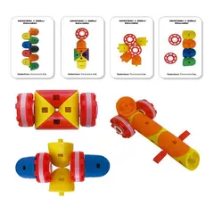 DIDACTICOS PINOCHO - Conectores y ruedas encajables x45 pzs