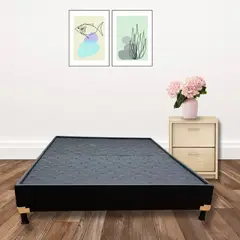ESTILO Y CONFORT - Basecama 140x190 Dividida Ecocuero Negro.