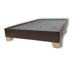 ESTILO Y CONFORT - Basecama 160x190 dividida tela Café pata madera.