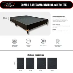 ESTILO Y CONFORT - Basecama 160x190 dividida encajonada cuero negra
