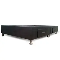 ESTILO Y CONFORT - Basecama con cajones 120x190 Cuero negro.
