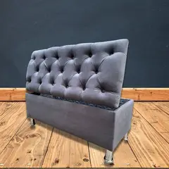 ESTILO Y CONFORT - Puff baul de 120 Capitoniado Gris.
