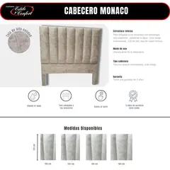 ESTILO Y CONFORT - Cabecero mónaco beige 160x125