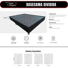 ESTILO Y CONFORT - Basecama 100x190 divividda en tela negra estilo y confort.