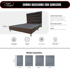 ESTILO Y CONFORT - Basecama y Cabecero 140x190 café