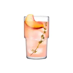 PASABAHCE - Set de 6 vasos bebida larga apilable hill 440cc 15 oz