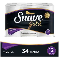 SUAVE GOLD - Papel higiénico x12