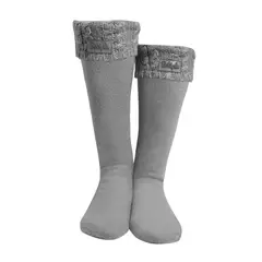 BOTTPLIE - Medias Calentadoras Altas Tejidas - Gris Oscuro