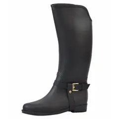 BOTTPLIE - Botas Lluvia Alta Impermeable Golden Stirrup - Negro
