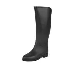 BOTTPLIE - Botas Lluvia Alta Impermeable Mujer Horse Riding - Negro