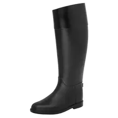 BOTTPLIE - Botas Lluvia Alta Impermeable Mujer Horse Riding - Negro