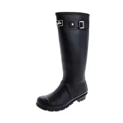 BOTTPLIE - Botas Lluvia Altas Mujer Wellington - Negro Matte