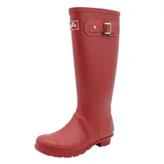 BOTTPLIE - Botas Lluvia Altas Mujer Wellington - Rojo Matte