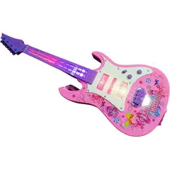 MAZUGI - Guitarra FUCSIA juguete luces sonido niños regalo instrumento