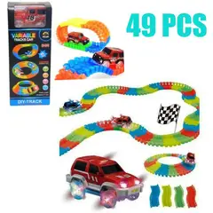 GENERICO - Magic track carro luz pista 49 piezas juguete niños