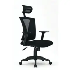 ZER - Silla De Oficina Gerencial Ergonomica en Paño Brazos 2D Negra