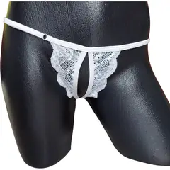 GENERICO - Tanga francesa en encaje para mujer Blanca